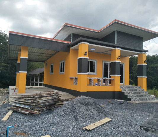 แบบบ้านโมเดิร์นโทนสีเหลือง สวยงามโดดเด่น พื้นที่ใช้สร้อย 90 ตรม