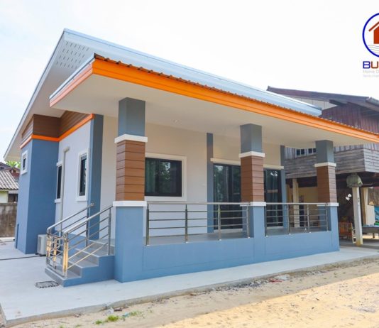 บ้านโมเดิร์นชั้นเดียว ขนาด 2 ห้องนอน 1 ห้องน้ำ พร้อมระเบียงหน้าบ้าน