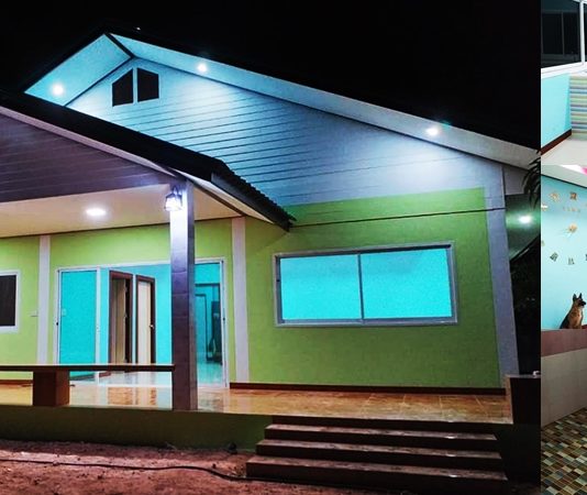 บ้านชั้นเดียวทรงจั่วสไตล์ชนบท 2 ห้องนอน งบก่อสร้าง 742,000 บาท