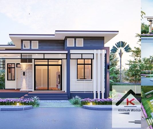 แบบบ้านสไตล์โมเดิร์น ขนาด 3 ห้องนอน พื้นที่ใช้สอย 115 ตรม