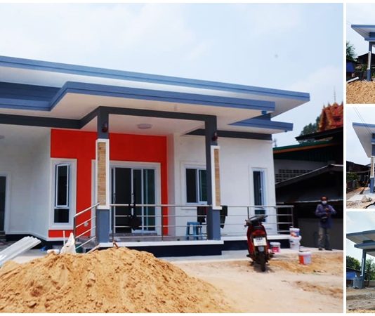 บ้านสไตล์โมเดิร์นสวย ขนาด 3 ห้องนอน งบประมาณก่อสร้าง 750,000 บาท