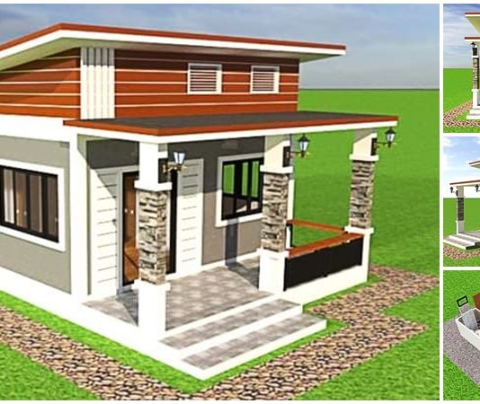 แบบบ้านโมเดิร์นชั้นเดียว ขนาด 2 ห้องนอน งบก่อสร้างประมาณ 5 แสนกว่าบาท