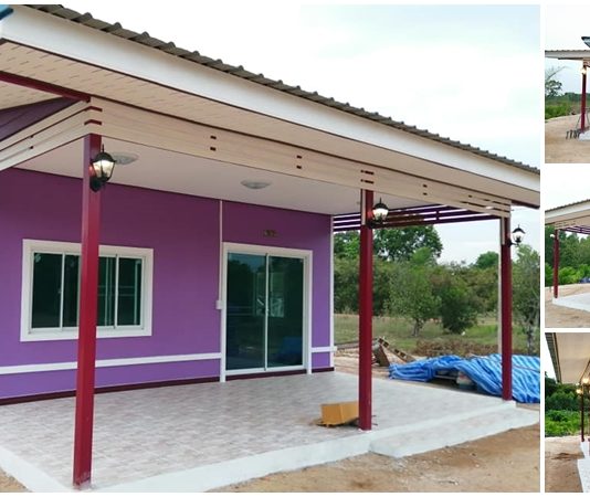 บ้านชั้นเดียวเพิงแหงนเรียบง่าย 1 ห้องนอน พื้นที่ใช้สอย 80.5 ตร.ม.