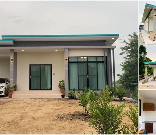 บ้านพักอาศัยชั้นเดียว ขนาด 2 ห้องนอน 2 ห้องนอน สไตล์โมเดิร์นเรียบง่าย