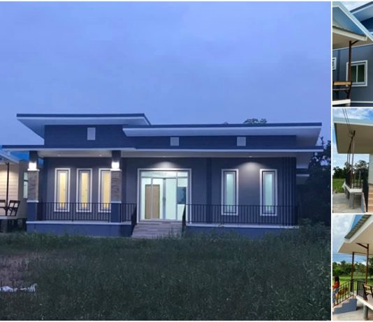 บ้านโมเดิร์นทรงแหงน 3 ห้องนอน 1 ห้องน้ำ (พร้อมด้วยบ้านหลังเล็กน่ารัก)