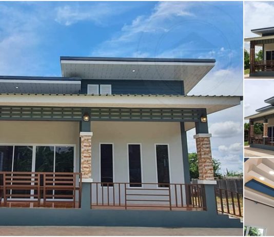 บ้านโมเดิร์นสวยขนาดเล็ก 2 ห้องนอน 1 ห้องน้ำ งบก่อสร้าง 547,500 บาท