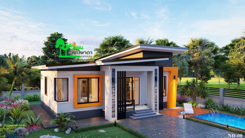 แบบบ้านทรงโมเดิร์นทันสมัย 3 ห้องนอน 2 ห้องน้ำ พื้นที่ใช้สอย 93 ตรม ...