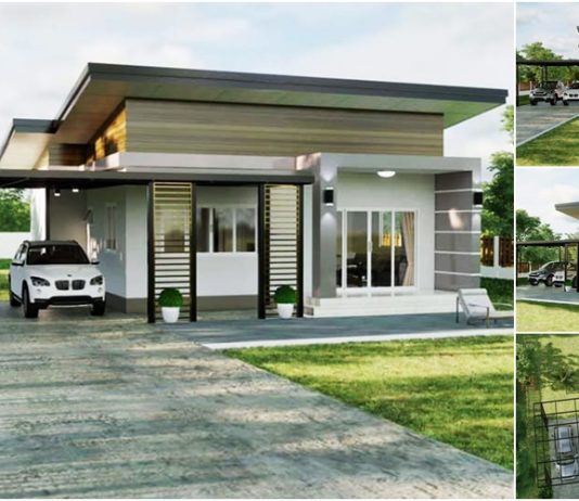 แบบบ้านสไตล์เรียบง่าย 2 ห้องนอน 2 ห้องน้ำ พื้นที่ใช้สอยประมาณ 105 ตร.ม.