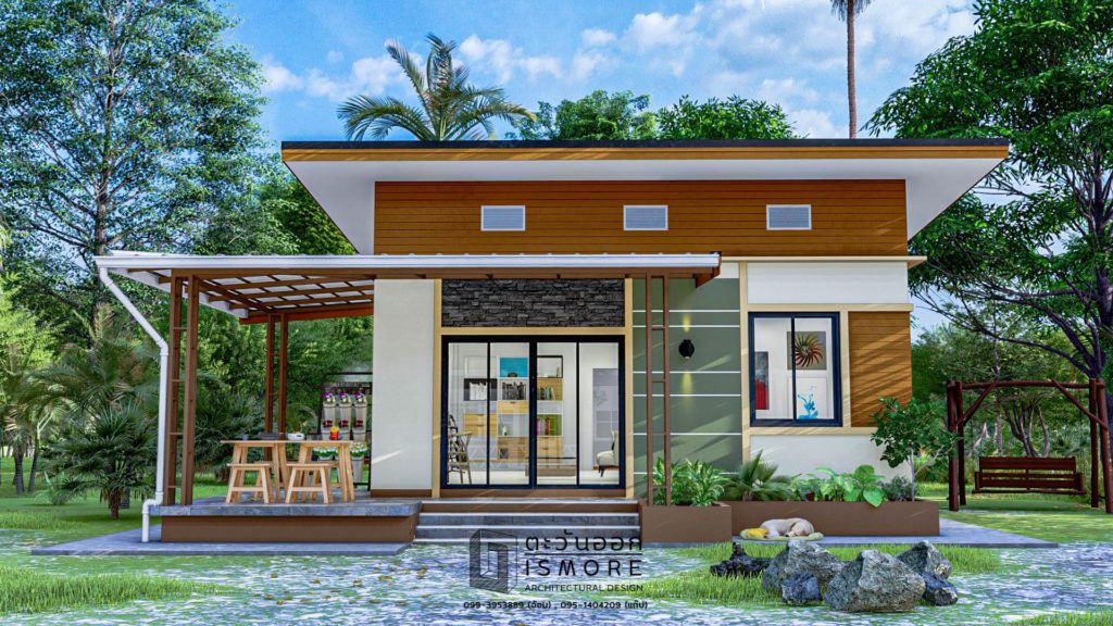 แบบบ้านสไตล์โมเดิร์นสวยทันสมัย 3 ห้องนอน 1 ห้องน้ำ พื้นที่ใช้สอย 96.33 ...