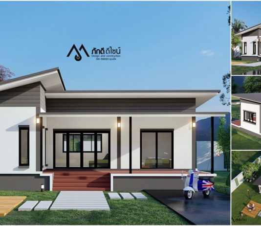 บ้านรูปทรงตัวแอลแนวโมเดิร์น 2 ห้องนอน 2 ห้องน้ำ พื้นที่ใช้สอยตัวบ้าน 95 ตารางเมตร