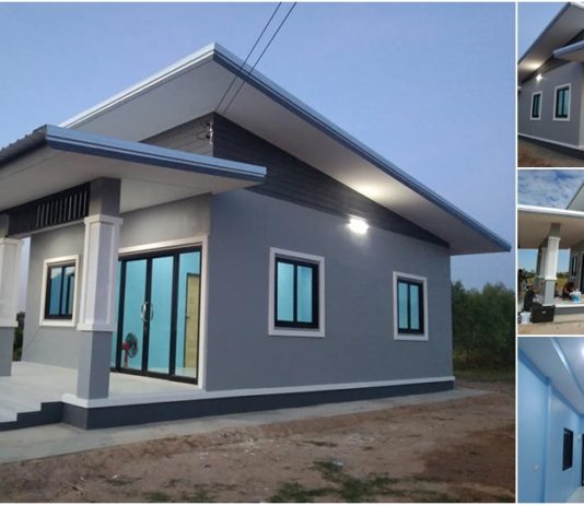 บ้านโมเดิร์นสวยหลังเล็ก 2 ห้องนอน 1 ห้องน้ำ พื้นที่ใช้สอย 60 ตารางเมตร