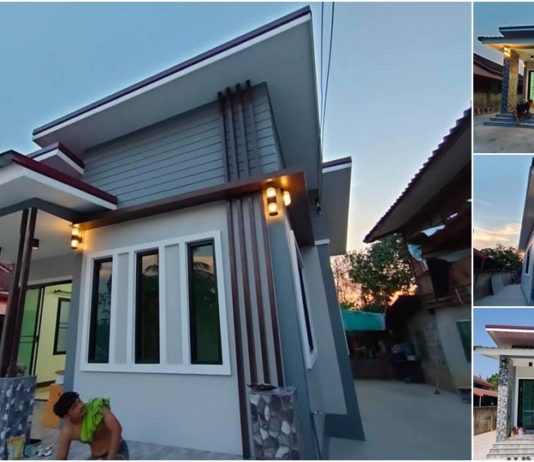 บ้านโมเดิร์นเพิงแหงนงบประหยัด 2 ห้องนอน 1 ห้องน้ำ พื้นที่ใช้สอย 55.5 ตรม